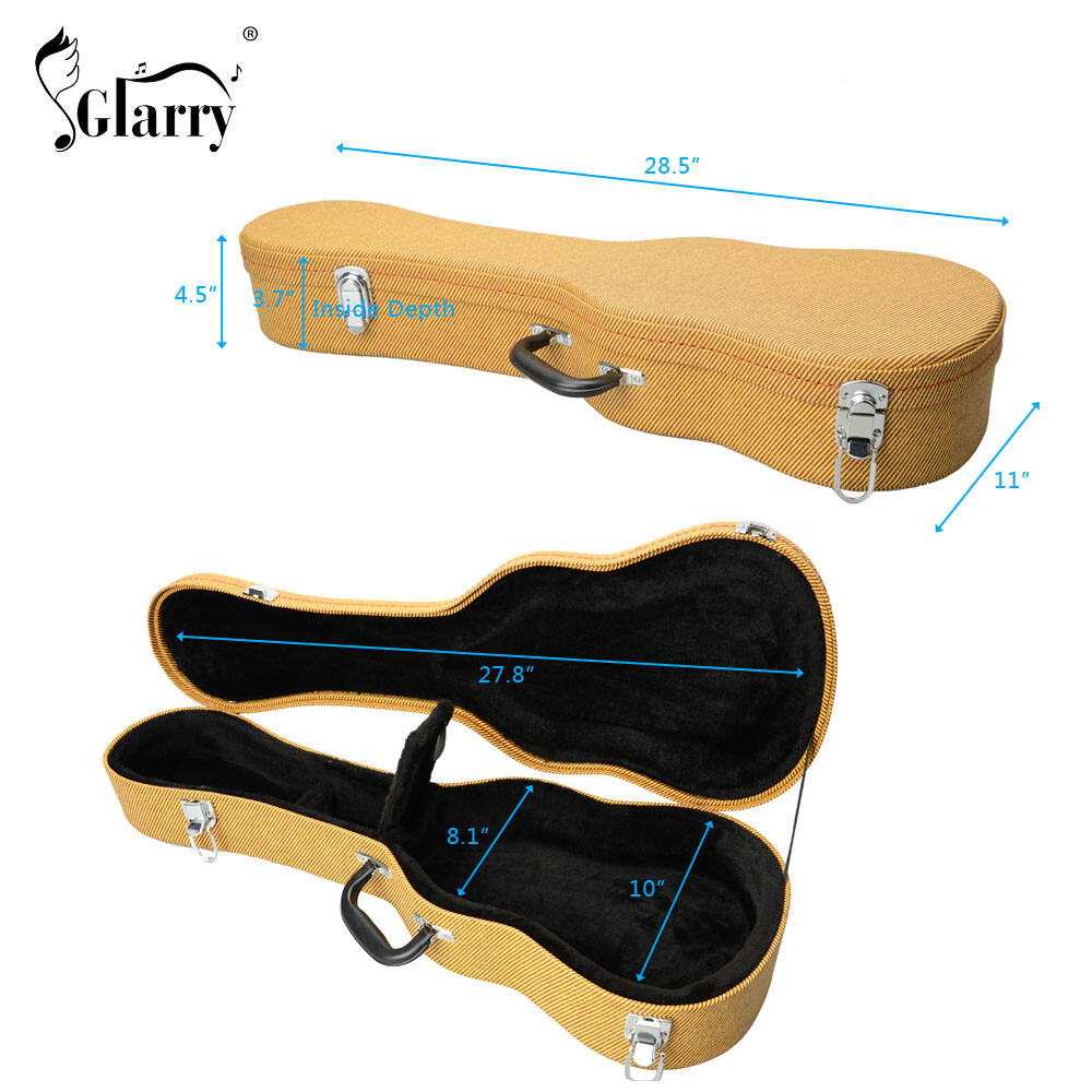 26" Top Grade Tenor Leather Ukulele Case Yellow