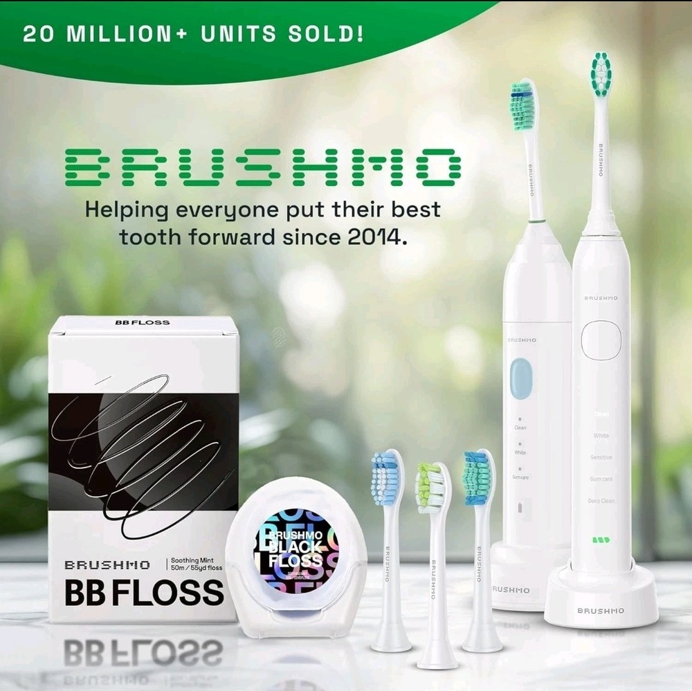 Brushmo Plaque Control Replacement Toothbrush 8 Count (Pack of 1), White