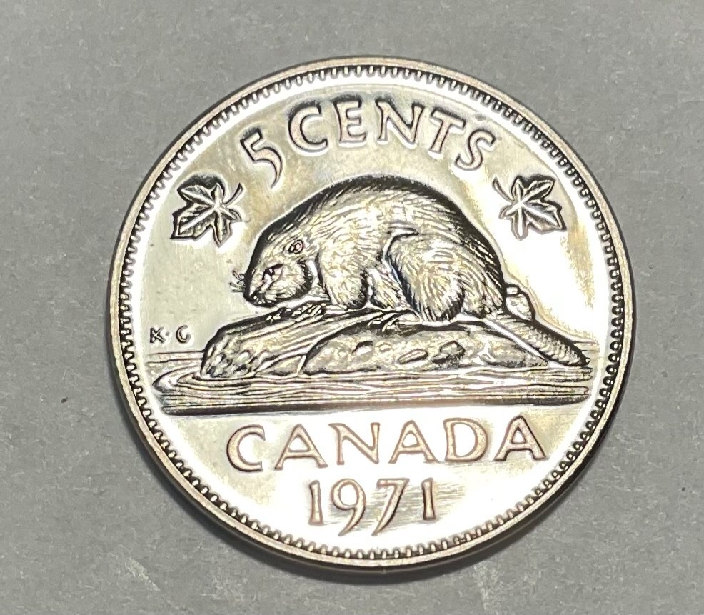 1971. CANADA  - 5. cent - nickel PL65?