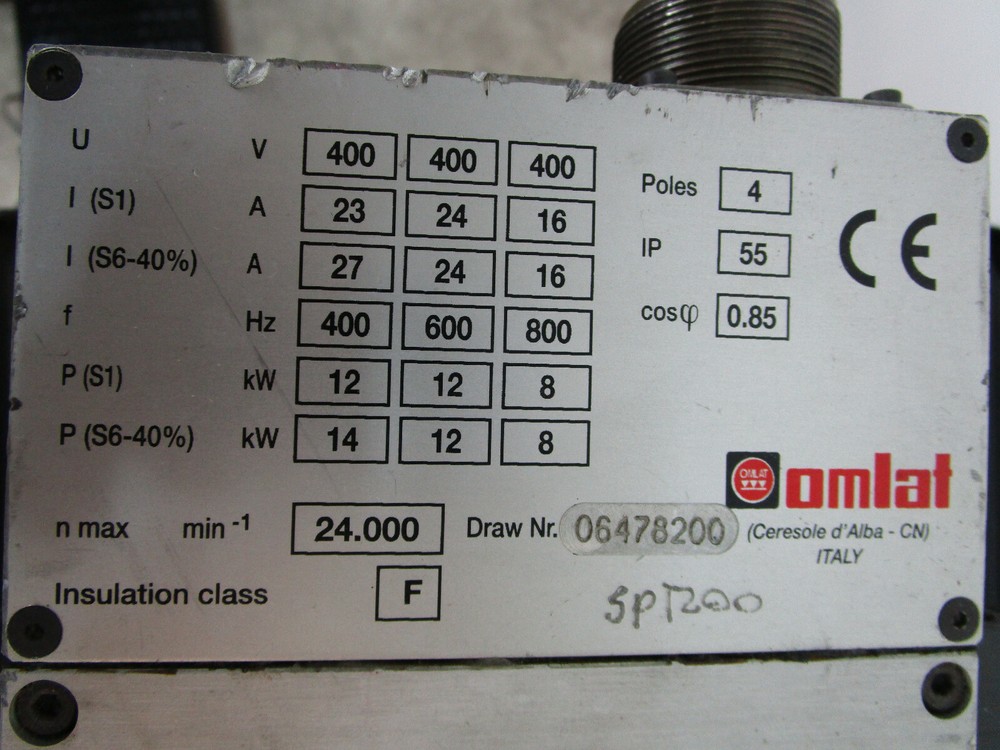 Router Spindle OMLAT electrospindle spt200