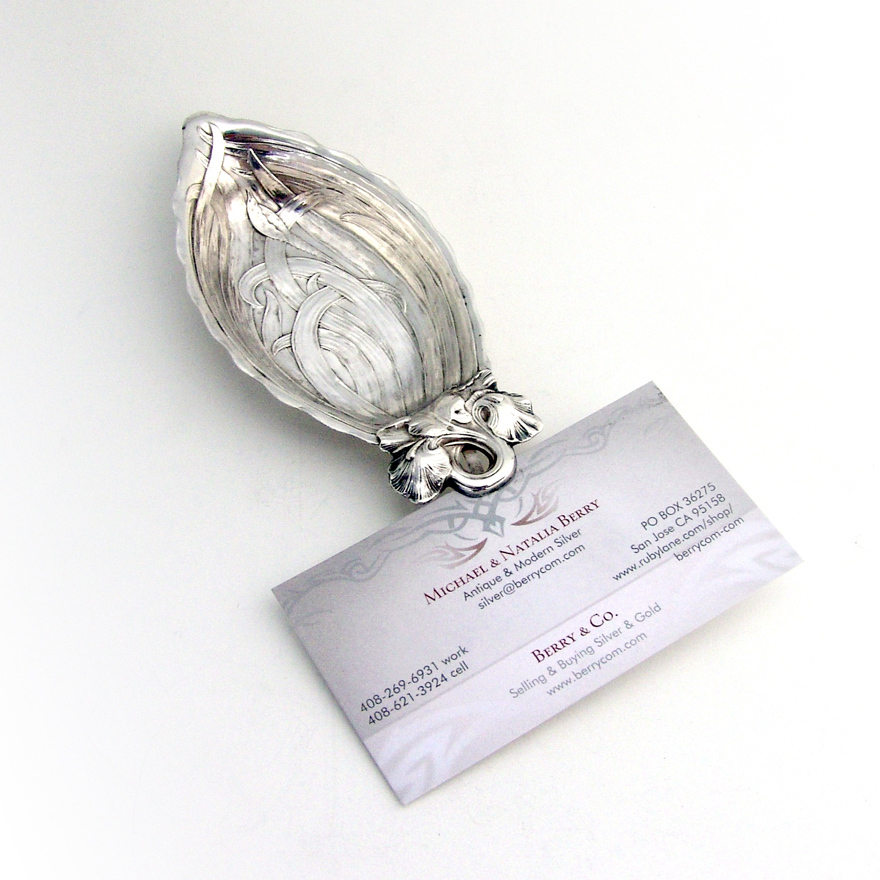 Iris Serving Dish And Iris Cup Place Card Holder Set Sterling Gorham 1900