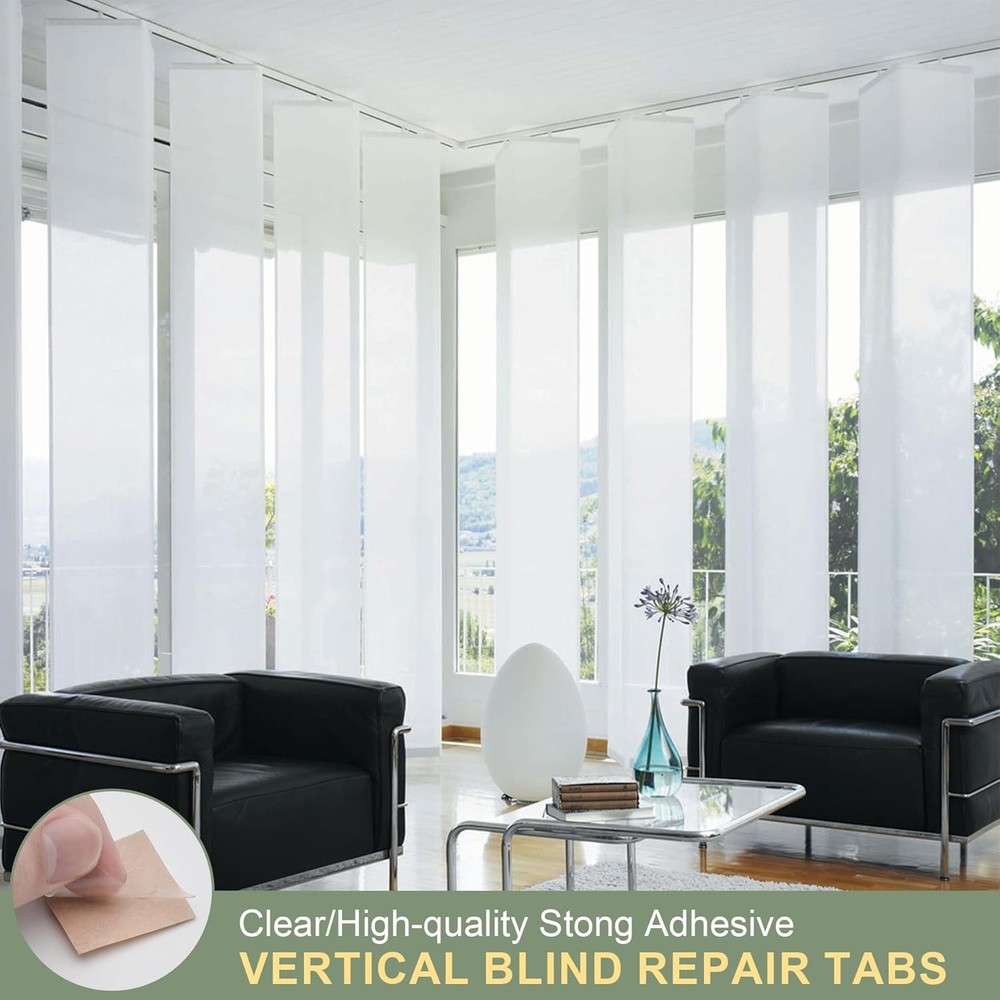 60 Pcs Vertical Blind Repair Tabs, Clear Large, Tabs
