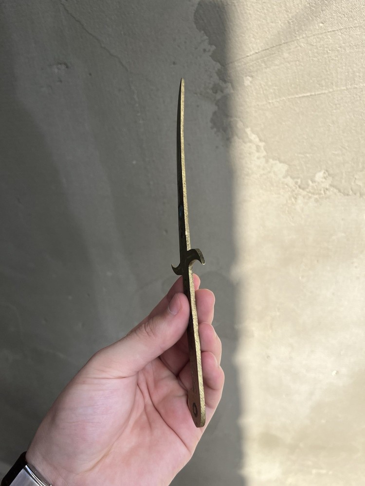 Vintage Brass Decorative Dagger with Engraved Details