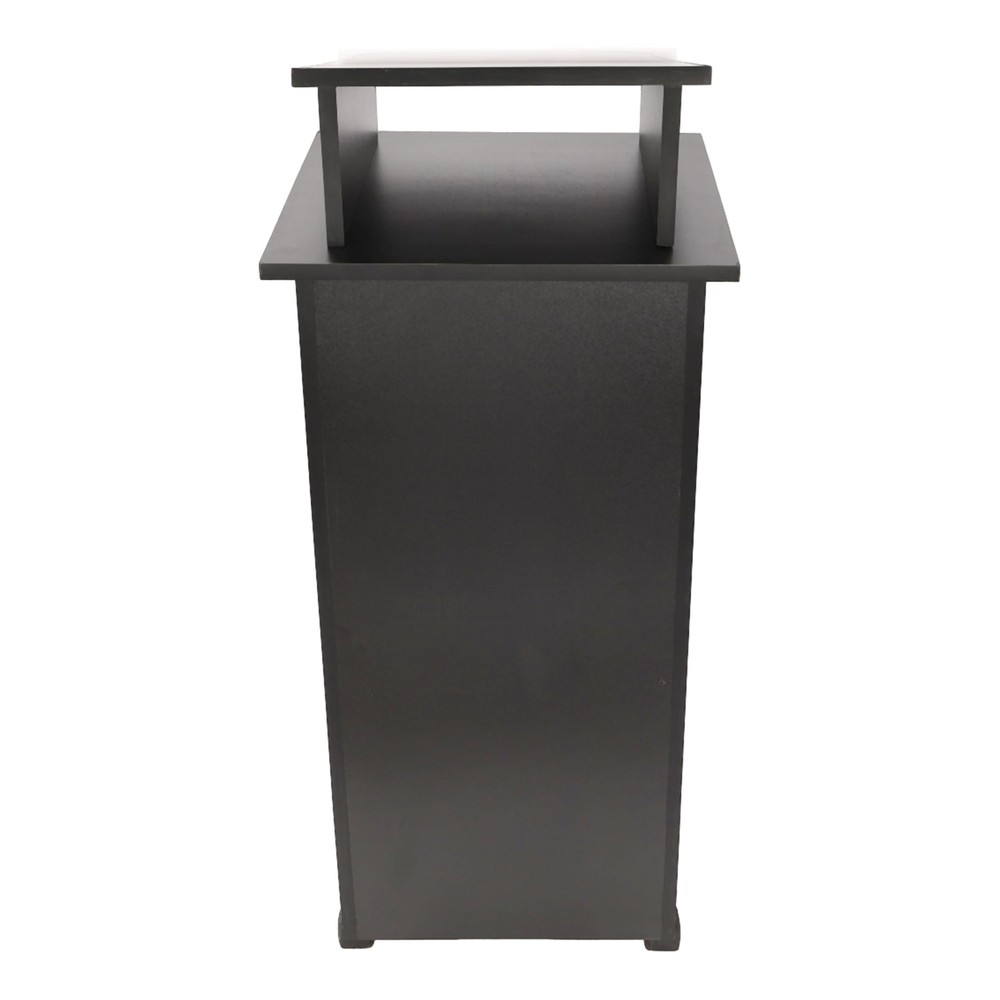 Lectern Elevated Inclined Reading Platform Black Mobile Presentation Stand