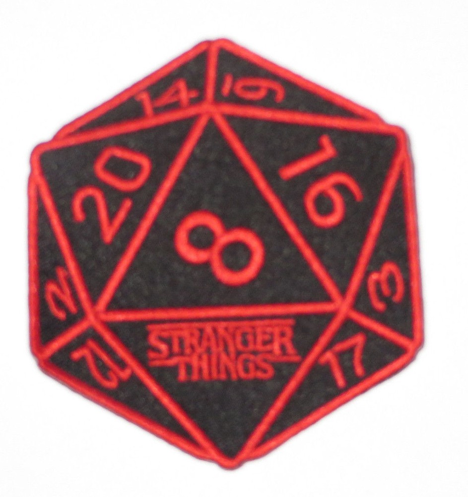 Stranger Things 20-Sided Die Iron-On/Sewn On Premium EMBROIDERED Patch 3.5"