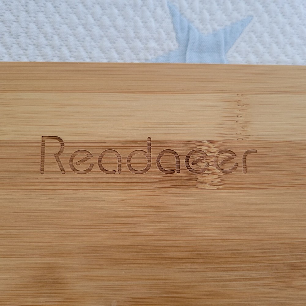 Readaeer Foldable Bamboo Book Stand Large Book Holder with 6 Adjustable Heights