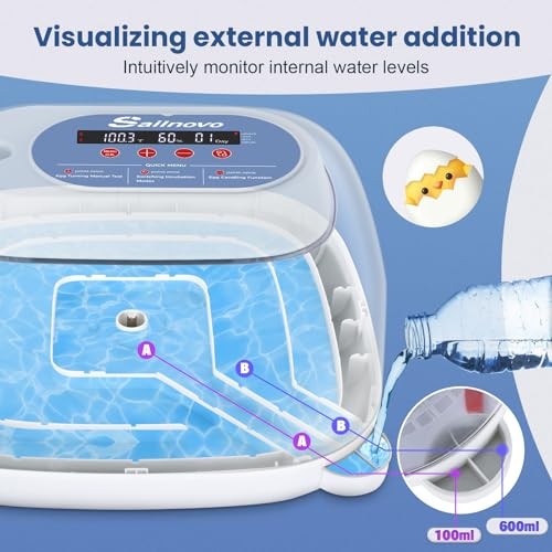 24 Eggs Incubator for Chicken Eggs with 4 Modes, 360° View Incubator Sky Blue