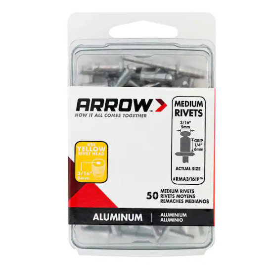 3/16 in. Medium Aluminum Rivets (50-Pack)