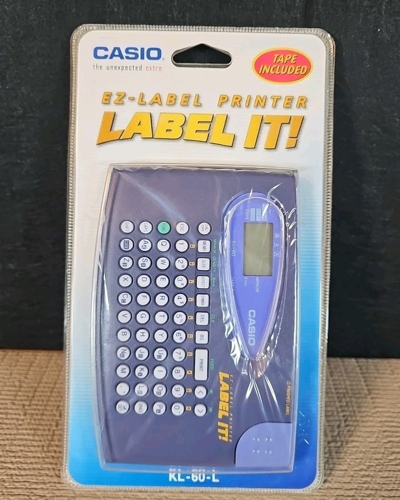 Casio LABEL IT! EZ-Label Printer KL-60-L Sealed Compact Label System NEW