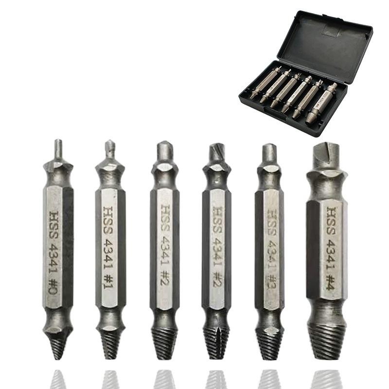 Damaged Screw Extractor Set HSS Drill Bit Stripped Broken Remover Power Tools