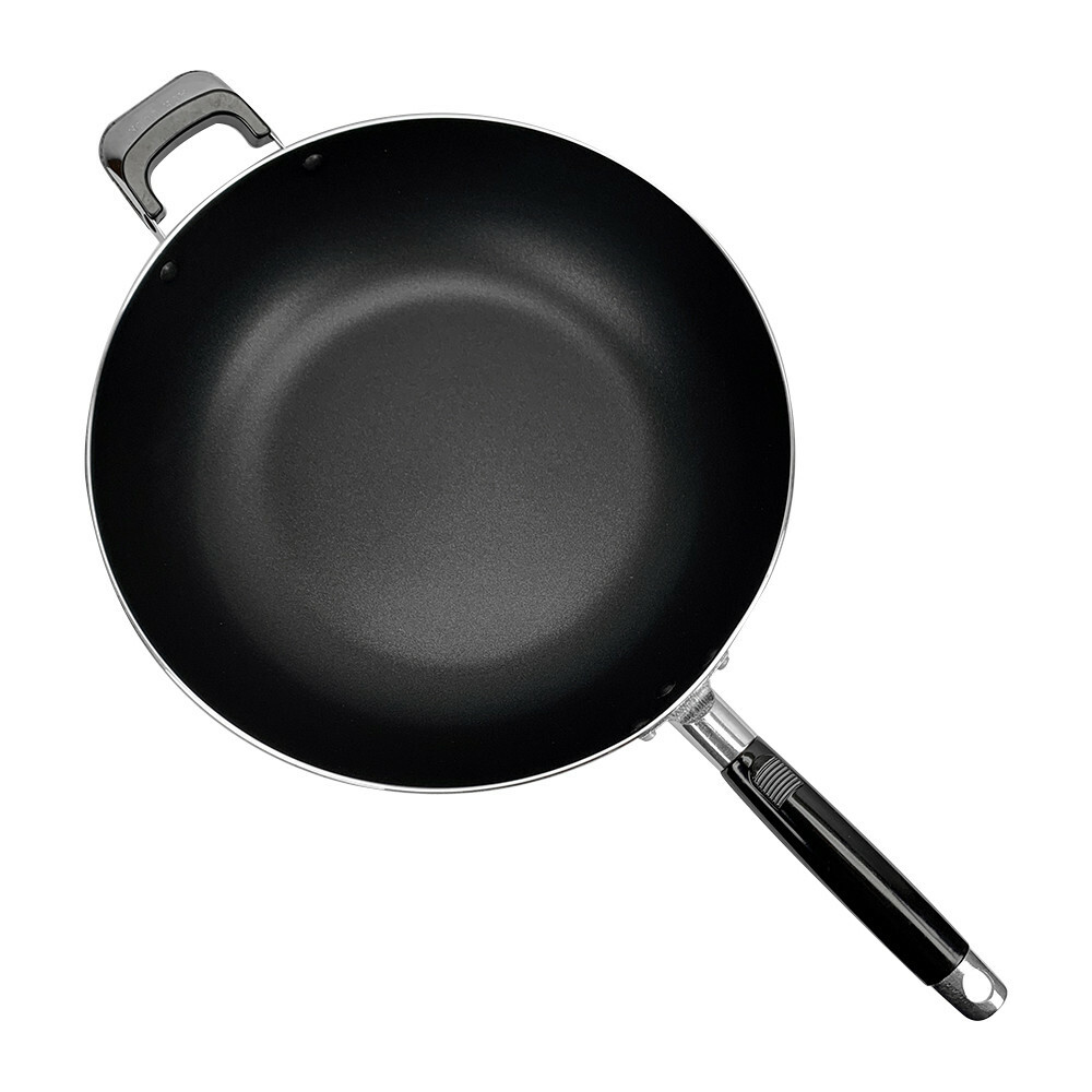 12''(30cm) Non-Stick Coating Wok Pan Side Handle Cooking Pot Cookware Kitchen