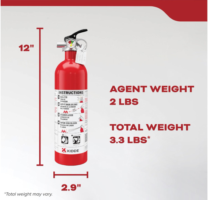 Kidde Marine Fire Extinguisher – 5-B:C, Coast Guard Approved, w/ Bracket