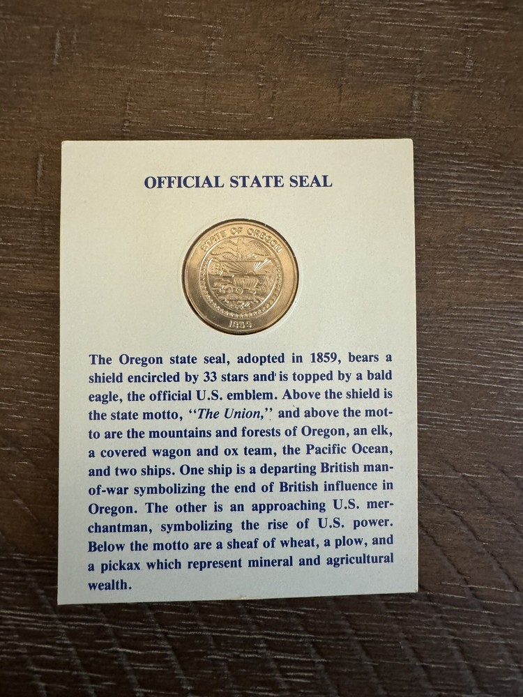1980 OREGON STATE DOLLAR COMMEMORATIVE PROOF LIKE COIN 7,500 MINTED