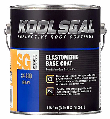KOOL SEAL KS0034600-16 Elastomeric Base Coating, Gray, 1 gal, Liquid