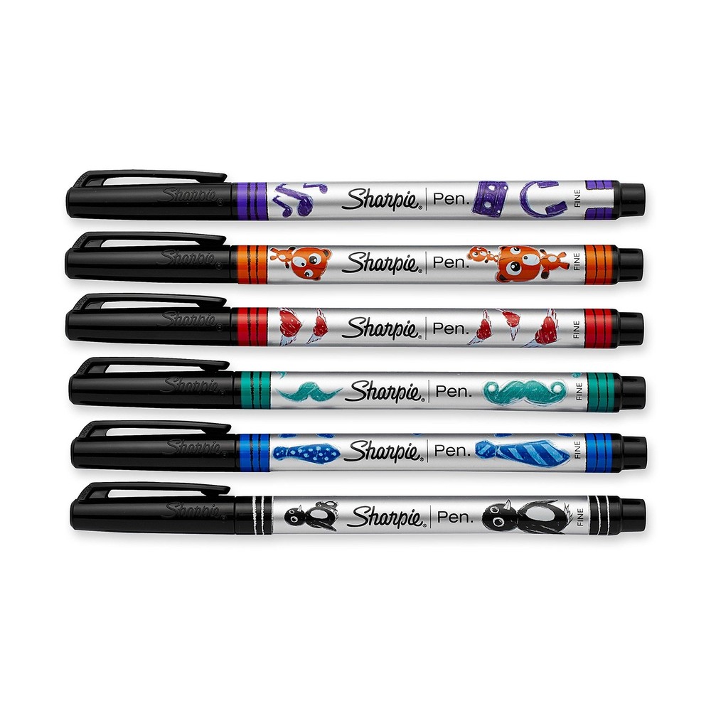 Sharpie Pen, Fine Point, 6-Pack, Assorted Colors (1924215)