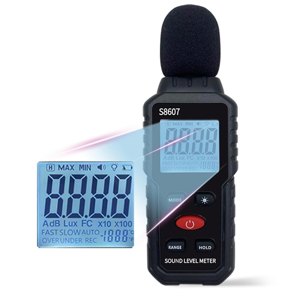 Digital Sound Level Meter Meter SPL Meter Backlit Display Professional Noise