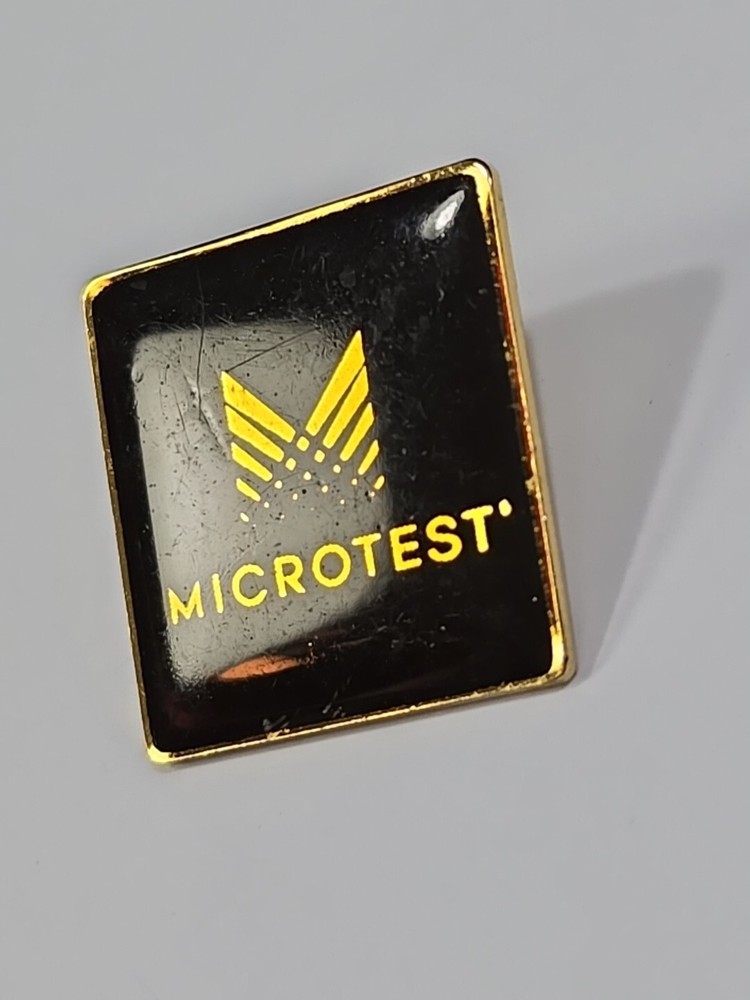 Microtest Lapel Pin Electronic Testing Black & Gold Colors