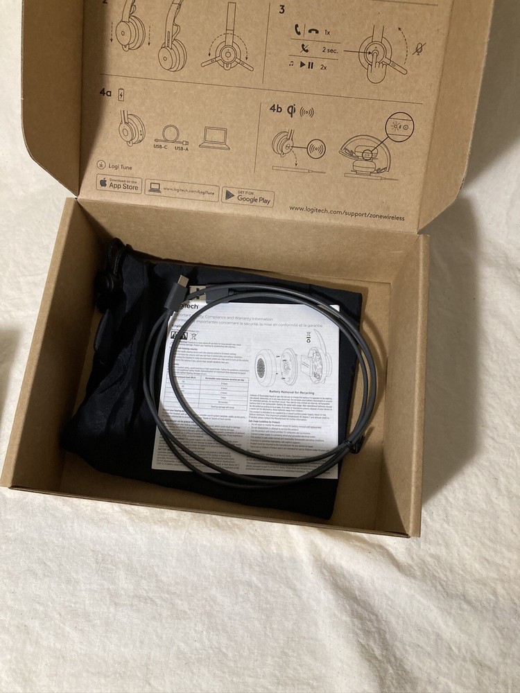 Logitech Zone Wireless Bluetooth Headset Compatible With iPhone & iPad.