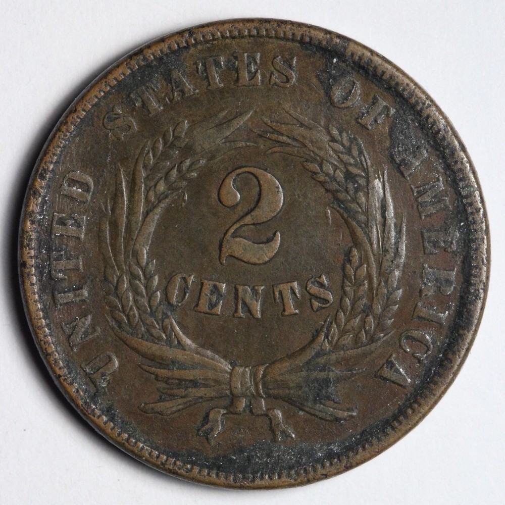 1867 Two Cent Piece XF E173 IICM