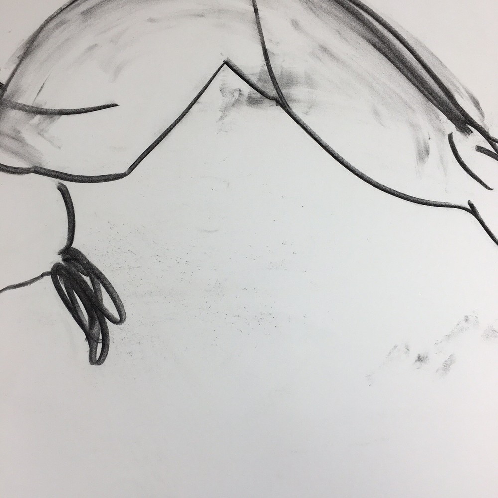 Kip Gresham Unsigned Original Charcoal Drawing Gymnast Curwen Archive #13