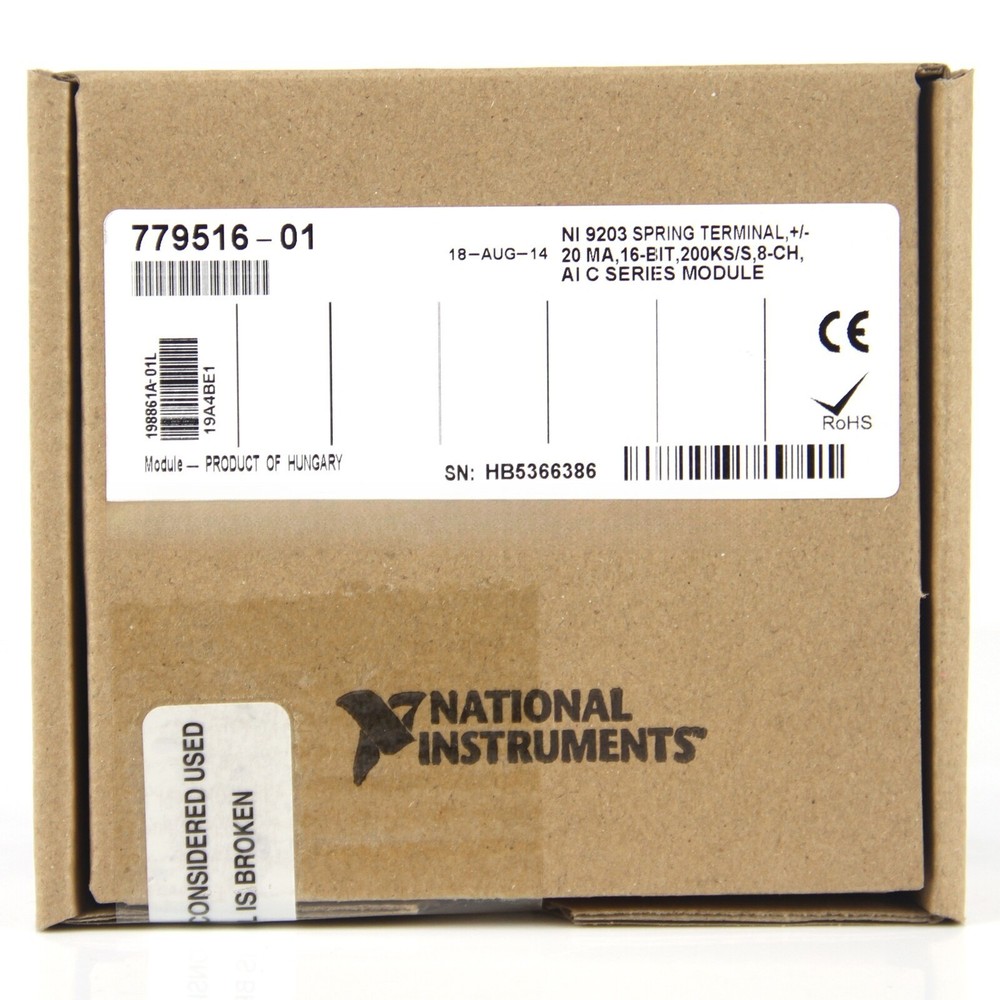 NI 9203 National Instruments NI- 9203 cDAQ Analog Current Input Module 779516-01