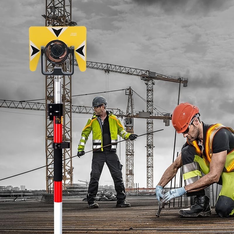 Adjustable 2.6M Aluminum Prism Pole with Quick Release - Ideal for Surveying