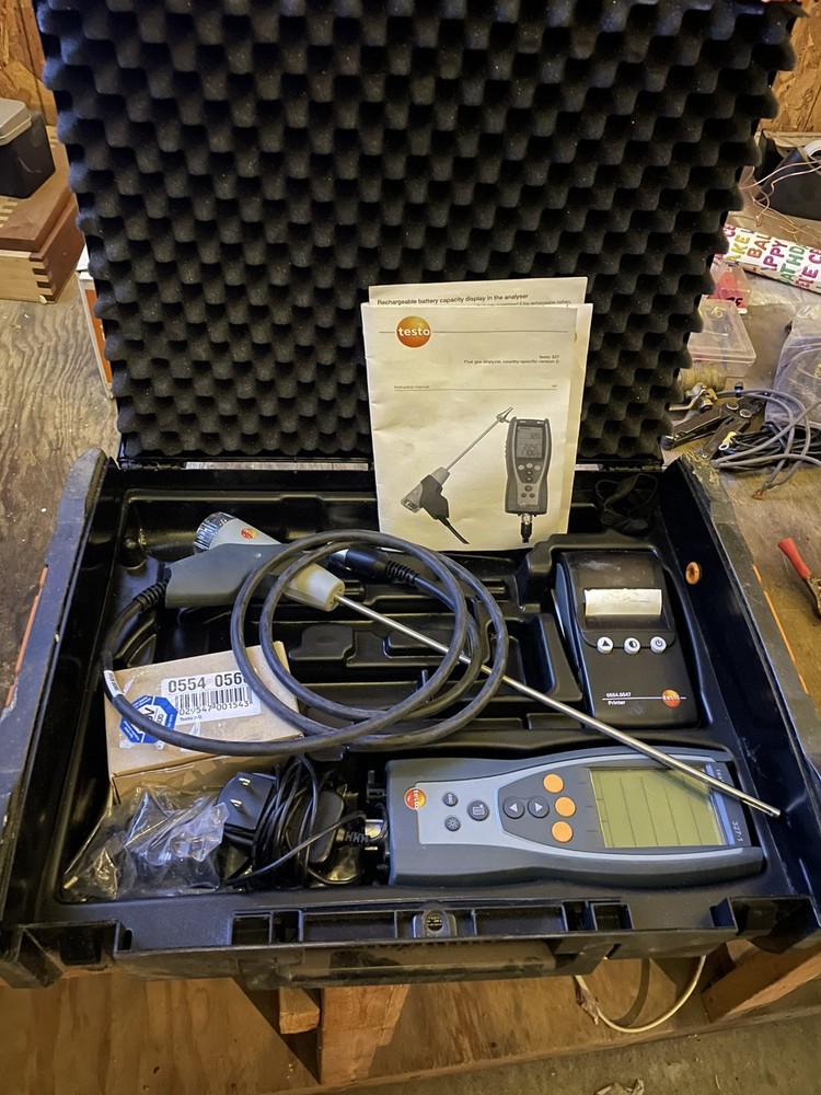 Testo 327-1 Flue Gas Analyzer Kit  with printer works great filter sensor needed