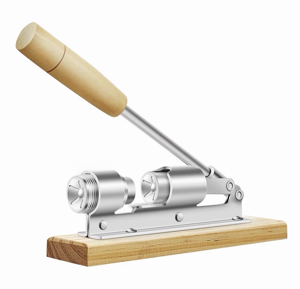 Heavy Duty Pecan and Nut Cracker Tool, Wood Base and Adjustable Handle, Easy Use