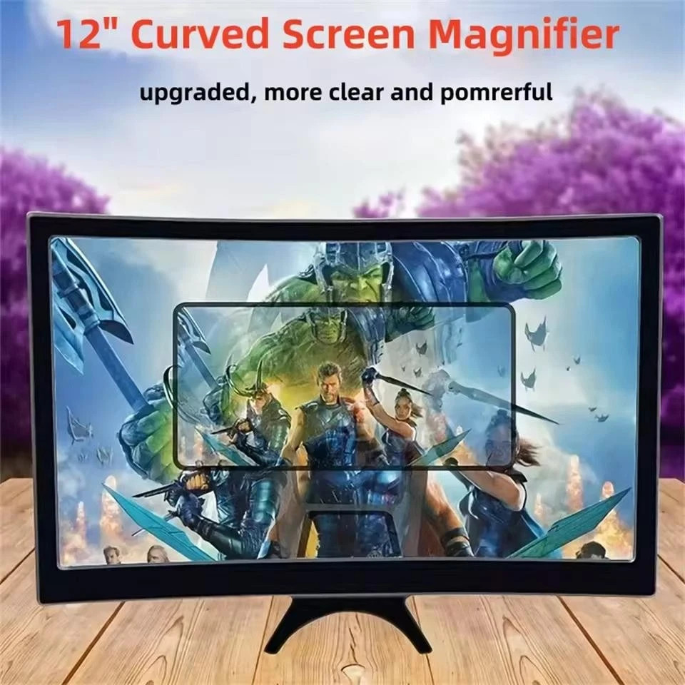 12" 3D Curved Surface Mobile Cell Phone Screen Enlarger Magnifier