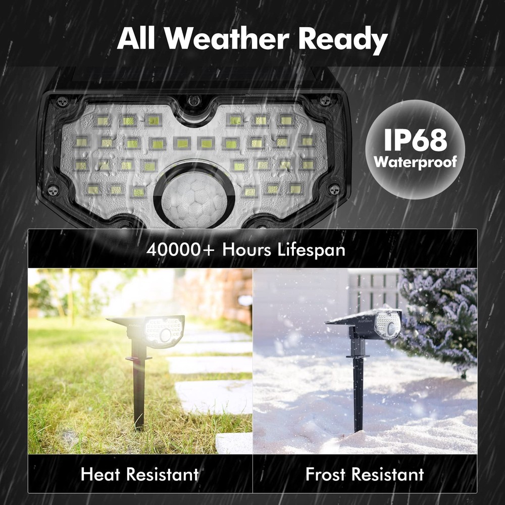 Aloftsun Solar Motion Sensor Outdoor Lights,Waterproof Motion Sensor Spot Lights