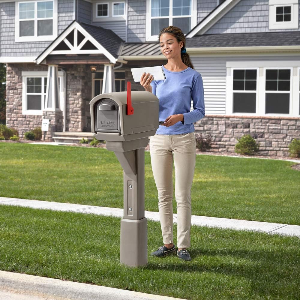 Step2 Mailmaster Express Mailbox & Post, Weather Resistant, Large Outdoor Mailbo