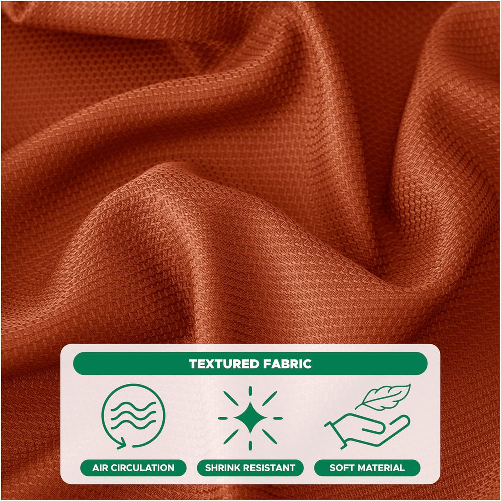 Biscaynebay Fall Tablecloth Textured Fabric 70X120 Inch Rectangular, Rust Thanks