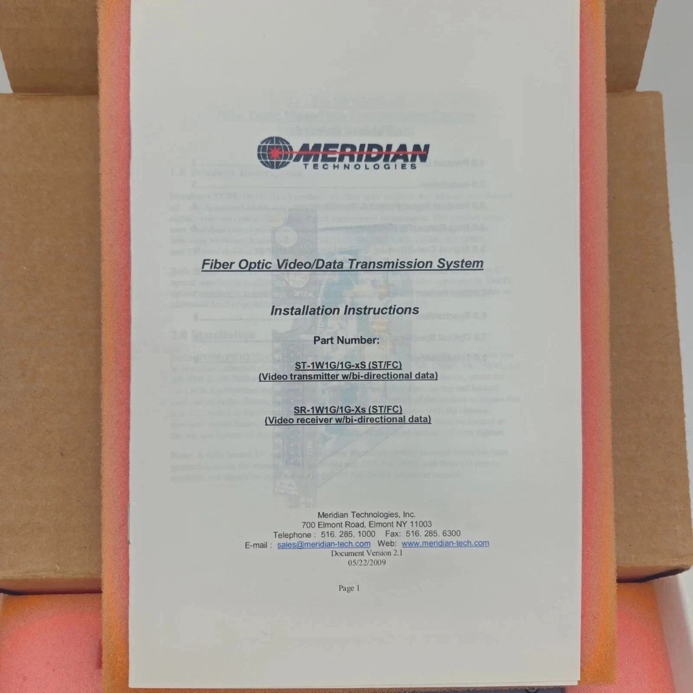 Meridian Technologies ST-1W1G/1G-2 NEW