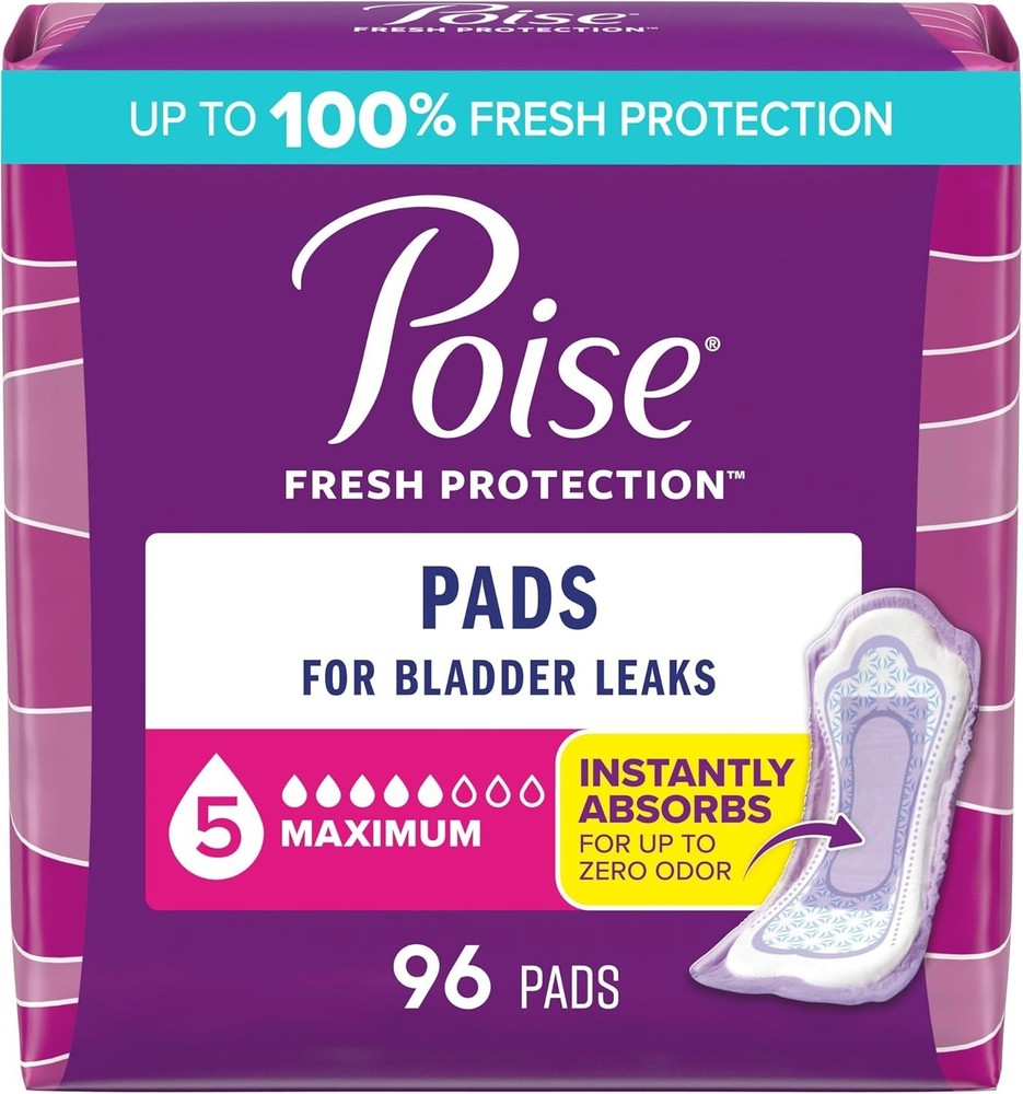 Incontinence & Postpartum Pads for Bladder Leaks, 5 Drop Maximum Absorbency, ...