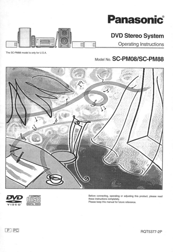 Panasonic SC-PM08 SC-PM88 DVD System Owners Instruction Manual