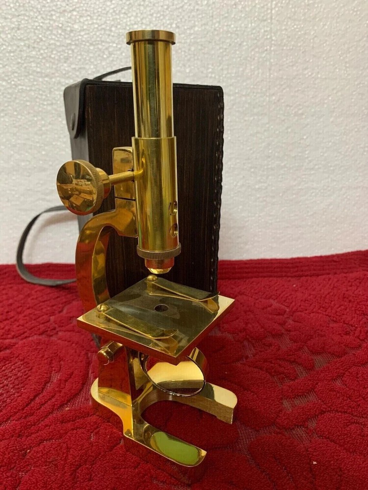 Antique Brass Heavy Microscope 9 Inches Students Brass Microscope Gift Items