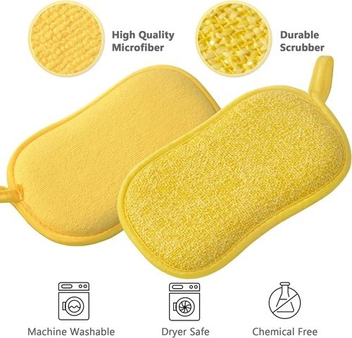 10 pk Multi purpose Scouring Pad two side kitchen microfiber sponge non scratch