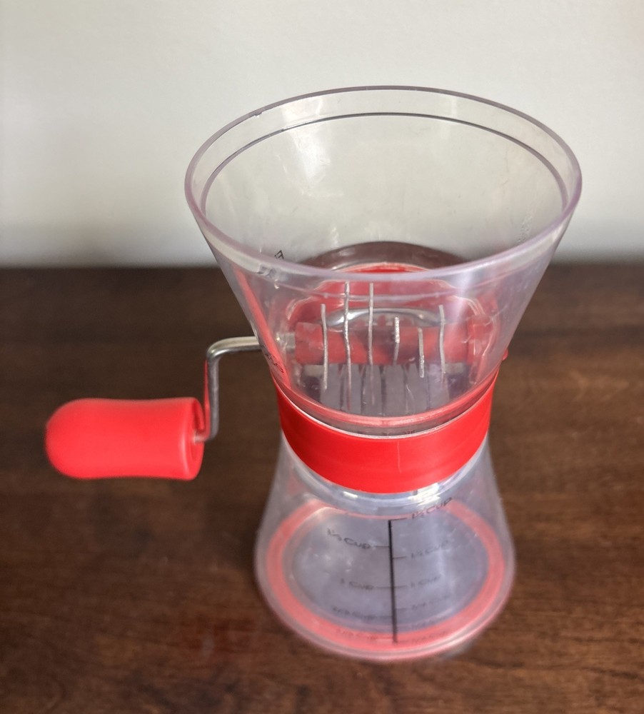 Progressive Manual Nut Chopper 2013 Clear Lucite Red Plastic