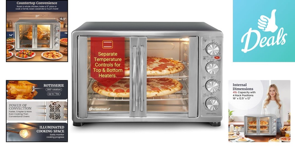 Versatile 18-Slice Countertop Oven - Convection, Rotisserie & Keep Warm Function
