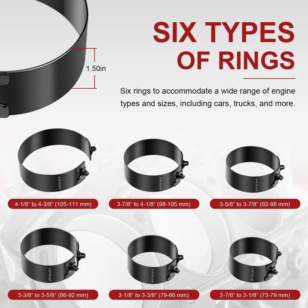 Piston Ring Compressor Tool Set 940387 for Car Engine,Vehicle Maintenance Clamps