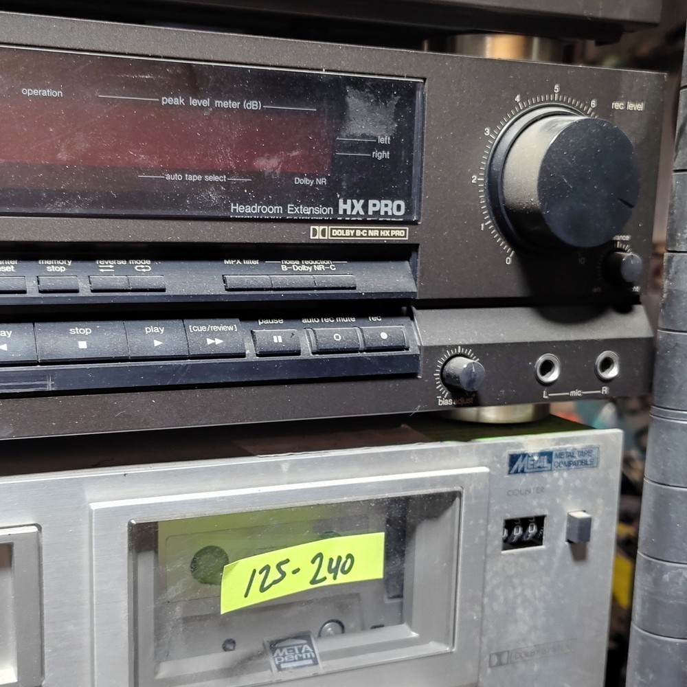 Technics RS-BR465 Stereo Cassette Deck Black Quick Reverse Auto Reverse