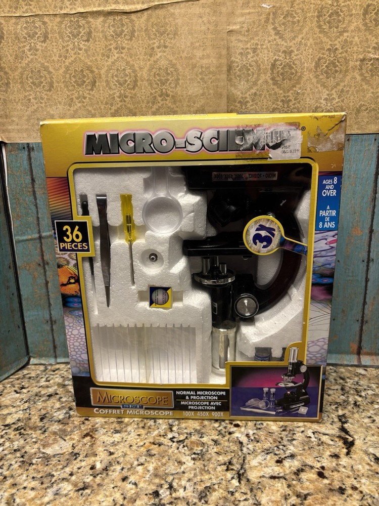 Micro-Science Microscope Set 100x 450X 900X Serial No 9936