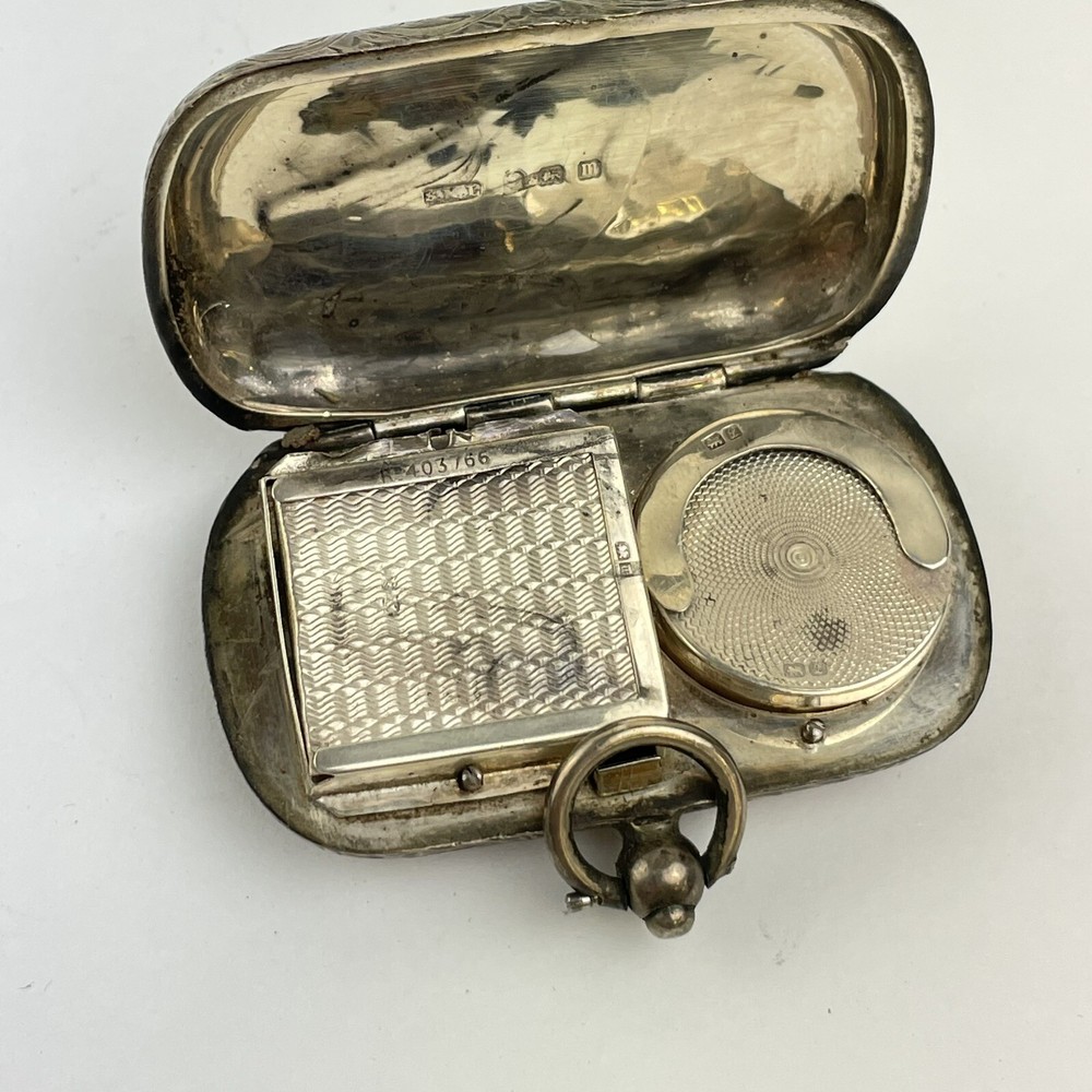 Antique Solid Silver Combination Sovereign Case Stamp Holder Samuel M Levi 1911