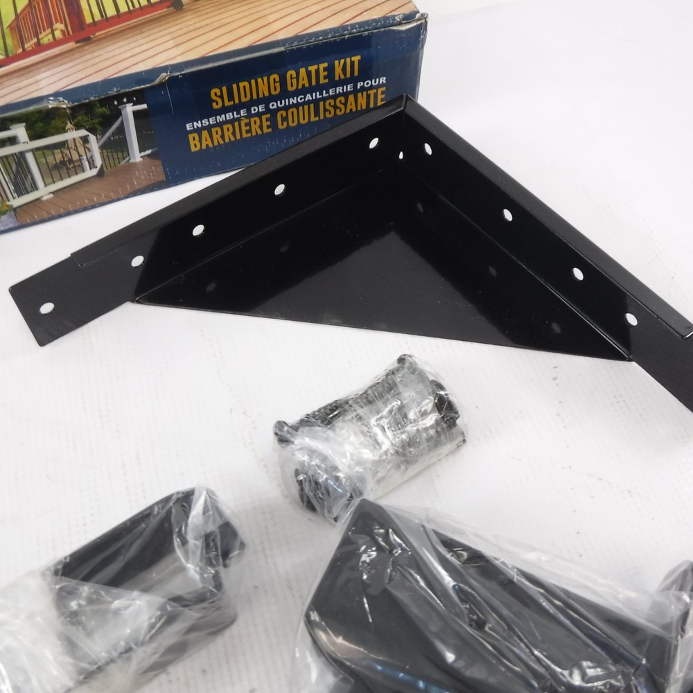 Pylex Black Steel Rust Resistant Deck Sliding Gate Hardware Kit 11052
