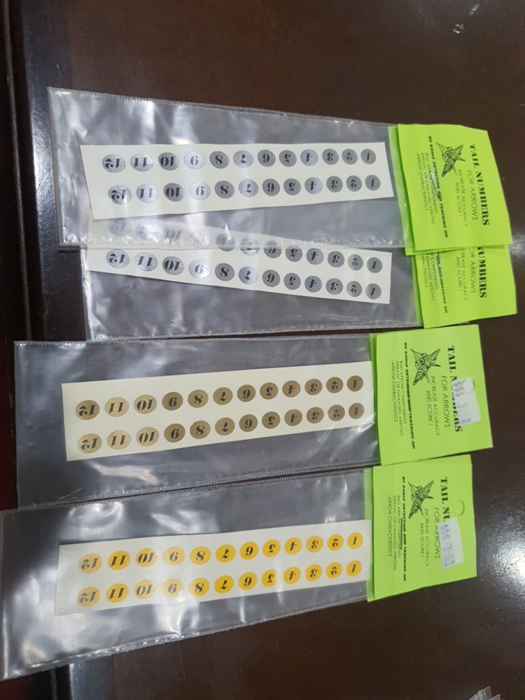 Tail Numbers Decals For Archery Arrow (All Items Pictured)