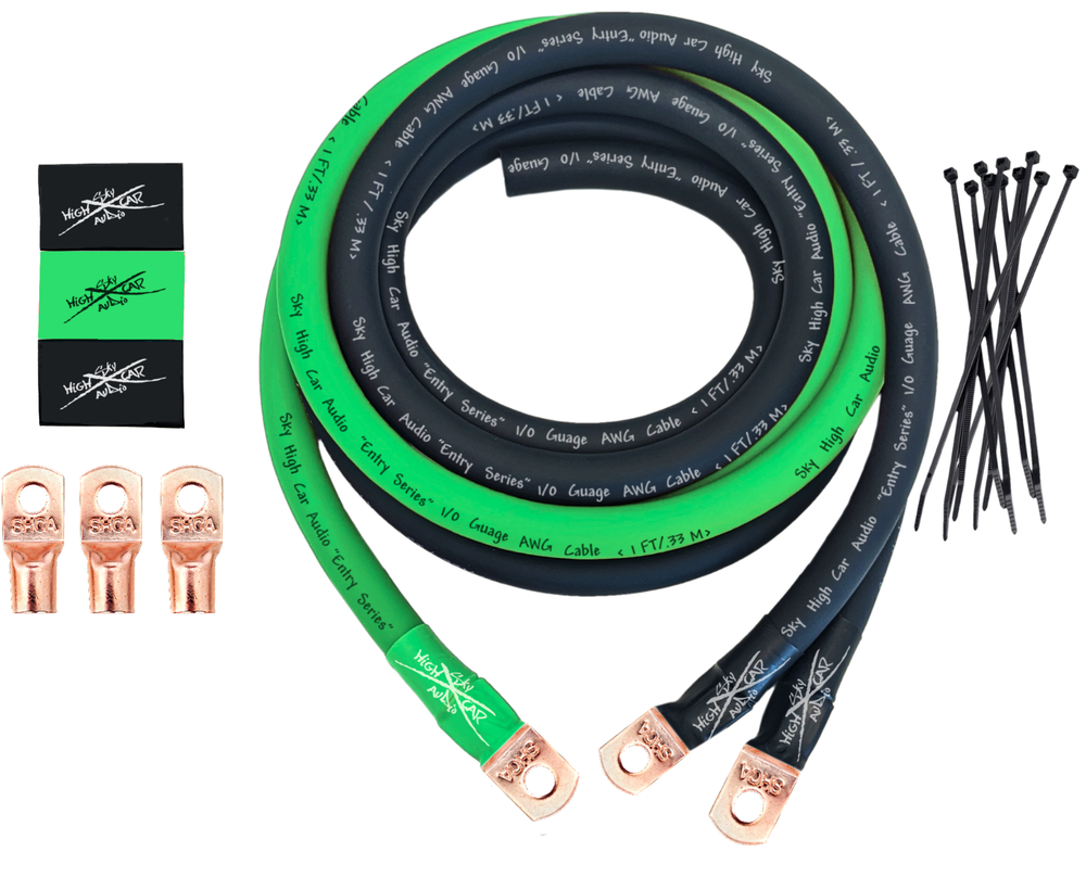 Sky High Car Audio E-Series 1/0 CCA Big 3 Upgrade Kit RED