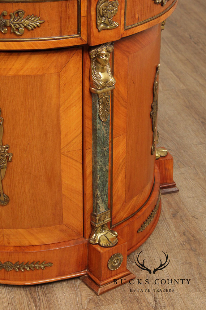 Classical Revival Walnut Ormolu Mounted Desk With Leather Top