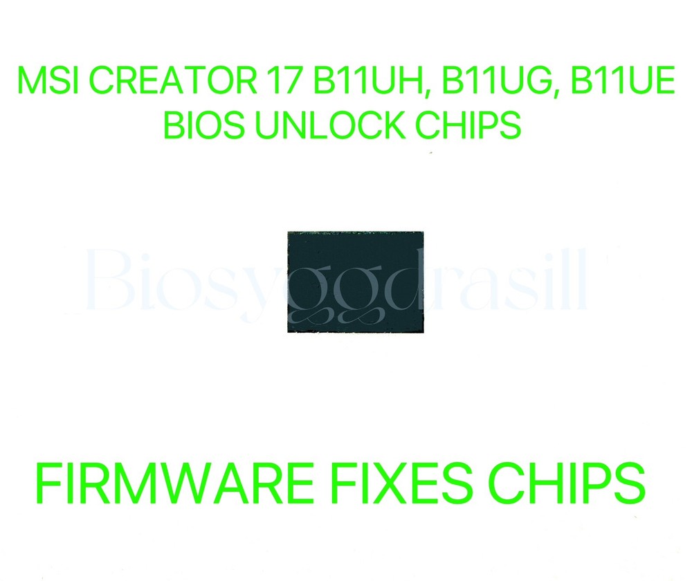 MSI CREATOR 17 B11UH, B11UG SERIES, ADMIN NO PASSWORD BIOS CHIP PREPROGRAMMED