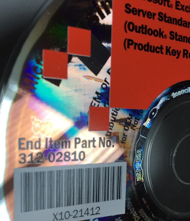 Microsoft Licensing 2003 Servers Server Applications 312-02810 Exchange Standard