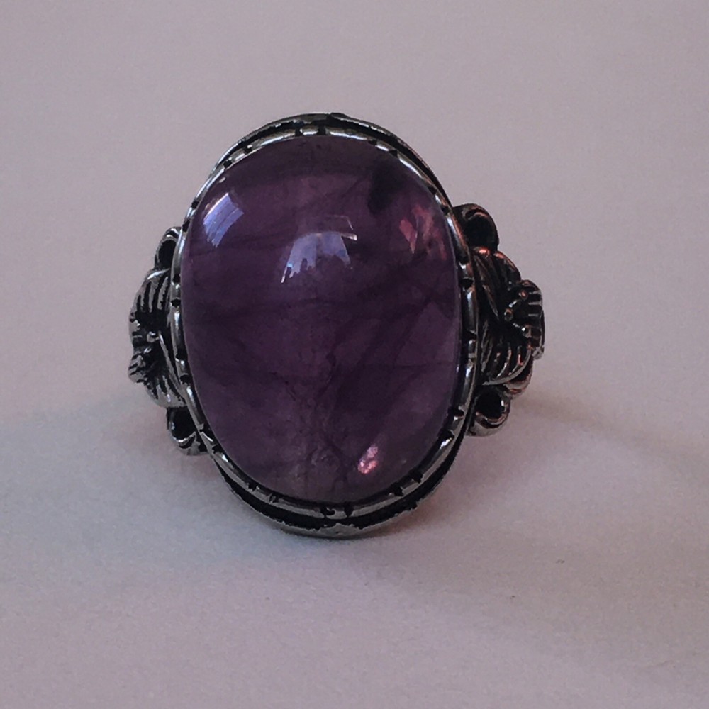 amethyst ring s925 adjustable to size 6 & 7